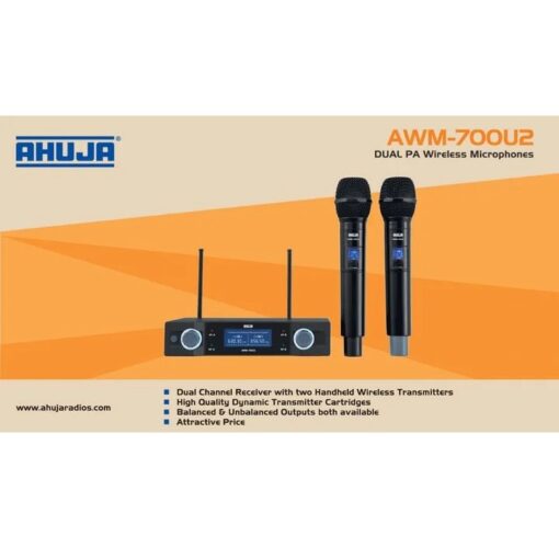 Ahuja Awm U Uhf Dual Handheld Microphone Esteem Mart